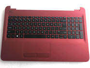 Original New HP 15-AC 15-AC063NR 15-AF Keyboard With Touchpad Palmrest Upper Case Red 813979-001