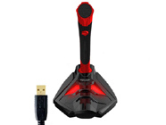 POPU.PINE Desktop USB Microphone Stand for Computer Laptop PC and PS4 Gaming Mic (Red)