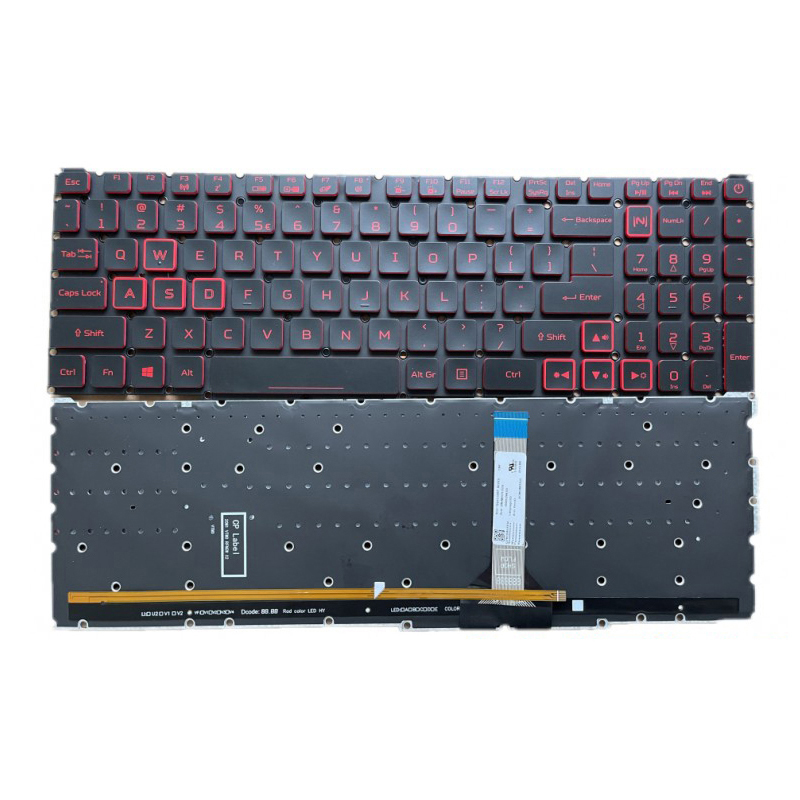 New Acer Nitro 5 AN515-56 AN515-57 AN515-56-78ZV AN517-54 AN517-53 Predator Helios 300 PH315-54 Keyboard US Red Backlit